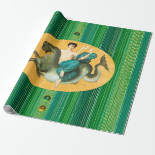 ARION OP EEN ZEE MET EEN LYRA Green Stripes Cadeaupapier