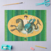 ARION OP EEN ZEE MET EEN LYRA Green Stripes Tissuepapier (Craft)