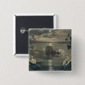 Arion's Zee Journey, 1809 Vierkante Button 5,1 Cm (Voorkant /achterkant)
