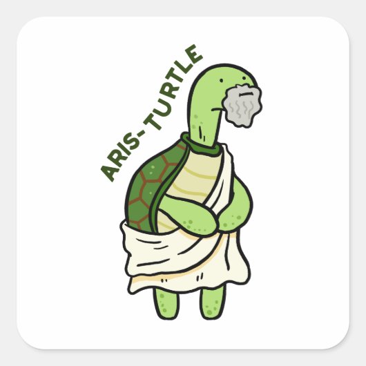 Aris-schildpad Filosofie Pun Sticker (Voorkant)