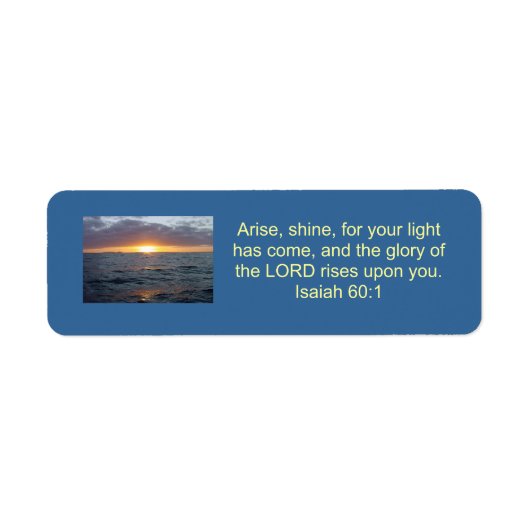 Arise Shine - Isaiah 60:1 Etiket (Voorkant)
