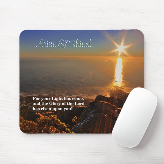 Arise & Shine! Isaiah 60:1 Scripture mousepad Muismat (Met muis)