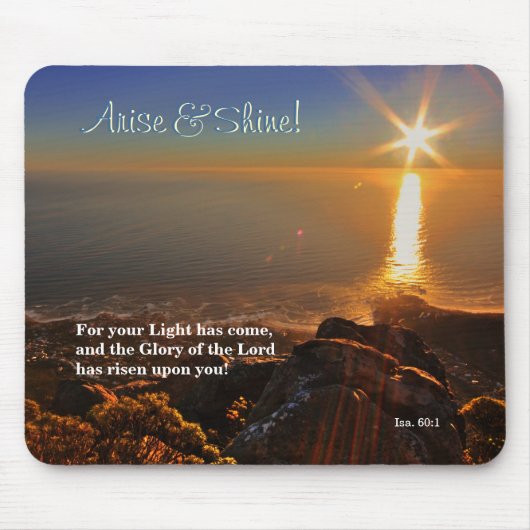 Arise & Shine! Isaiah 60:1 Scripture mousepad Muismat (Voorkant)
