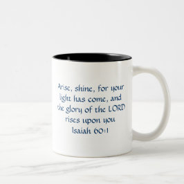 Arise Shine - Isaiah 60:1 Tweekleurige Koffiemok