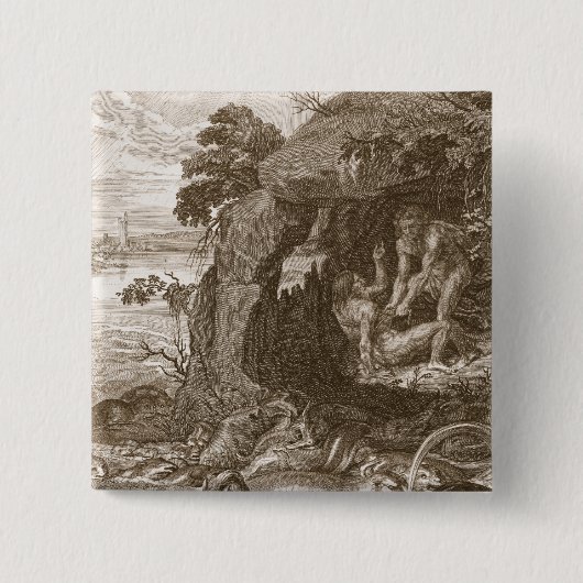 Aristeus Compels Proteus om zijn orakels te onthul Vierkante Button 5,1 Cm (Voorkant)