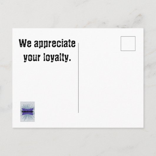 Aristic Hartelijk dank voor uw bestelling klant Briefkaart (Achterkant)