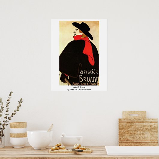 Aristide Bruant van Henri De Toulouse-Lautrec Poster (Keuken)