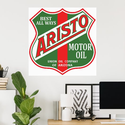 Aristo Motor Oil gebarsten Poster (Thuiskantoor)