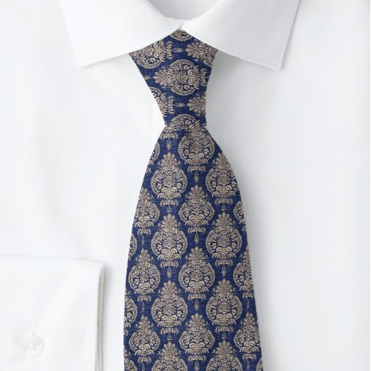Aristocrat Damask Blue NeckTie Stropdas