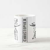 Aristocrat heeft handvat-bar snor en bel. grappig koffiemok (Center)