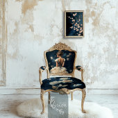 Aristocrat Lady Elegant Portret Marine Blauw Tissuepapier