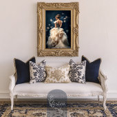 Aristocrat Lady Elegant Portret Marine Blauw Tissuepapier