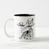 Aristocrat met een handle-balie-snor en gal tweekleurige koffiemok (Links)