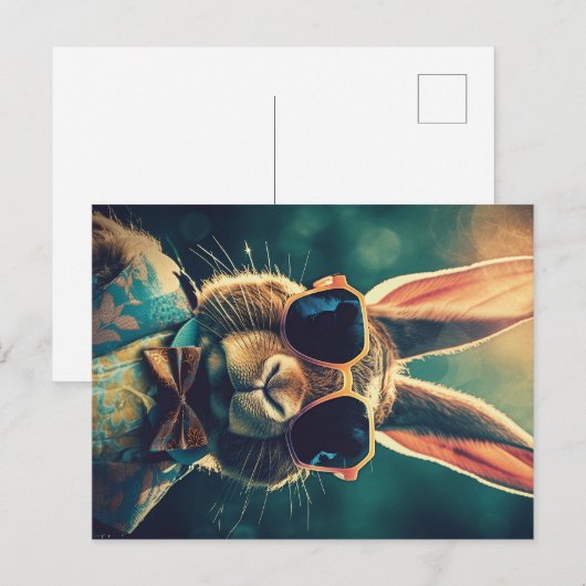  aristocrat Paasbunny met zonnebril Briefkaart (Voorkant / Achterkant)