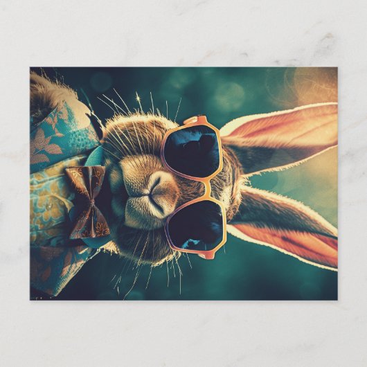  aristocrat Paasbunny met zonnebril Briefkaart (Voorkant)