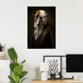 Aristocratic Bulldog Portrait, Funny Renaissance Poster (Thuiskantoor)