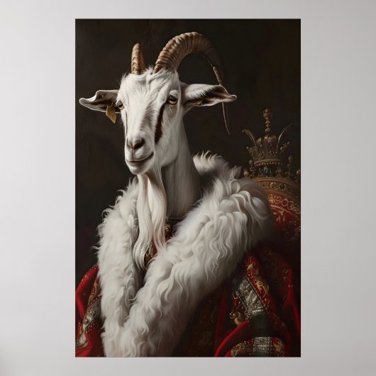 Aristocratic Goat Portrait, Renaissance Animal Art Poster (Voorkant)