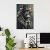 Aristocratic Highland Cow Portrait, Renaissance Poster (Thuiskantoor)