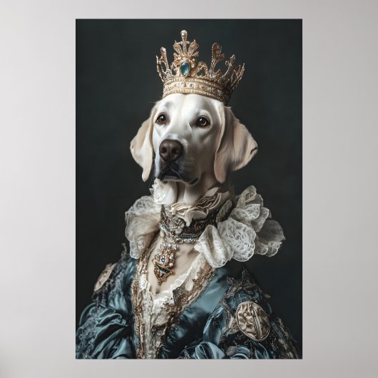 Aristocratic Labrador Art Print, Funny Renaissance Poster (Voorkant)
