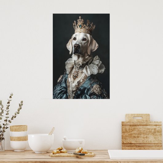 Aristocratic Labrador Art Print, Funny Renaissance Poster (Keuken)