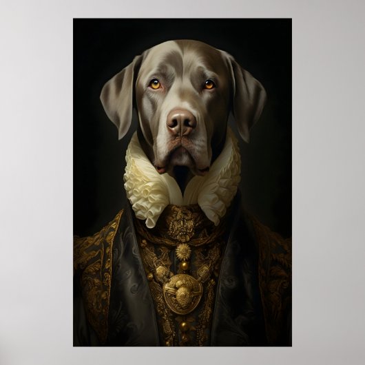 Aristocratic Labrador Portrait, Funny Royal Dog Poster (Voorkant)