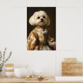 Aristocratic Maltese Dog Art Print, Renaissance Poster (Keuken)