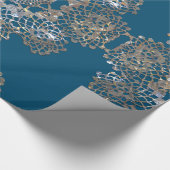 Aristocratic Monogram Bleu Holiday Elegant Cadeaupapier (Hoek)