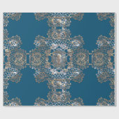 Aristocratic Monogram Bleu Holiday Elegant Cadeaupapier (Vlak)