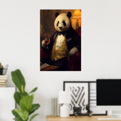 Aristocratic Panda Portrait, Funny Animal Wall Art Poster (Thuiskantoor)