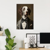 Aristocratic Pointer Dog Portrait, Funny Animal Poster (Thuiskantoor)