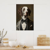Aristocratic Pointer Dog Portrait, Funny Animal Poster (Keuken)