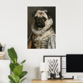 Aristocratic Pug Renaissance Portrait Print (Thuiskantoor)
