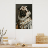 Aristocratic Pug Renaissance Portrait Print (Keuken)