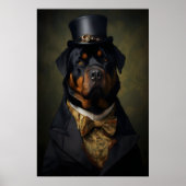 Aristocratic Rottweiler Print, Funny Renaissance Poster (Voorkant)