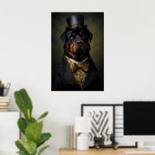Aristocratic Rottweiler Print, Funny Renaissance Poster (Thuiskantoor)