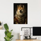Aristocratic Shiba Inu Portrait Print, Funny Dog Poster (Thuiskantoor)
