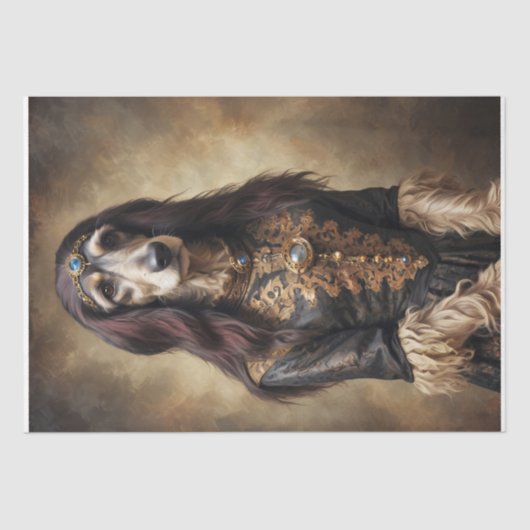 Aristocratische Afghaanse hond - Decoupage- Tissuepapier (Voorkant)