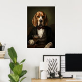 Aristocratische Beagleprint, Grappige Renaissanceh Poster (Thuiskantoor)