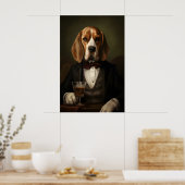 Aristocratische Beagleprint, Grappige Renaissanceh Poster (Keuken)