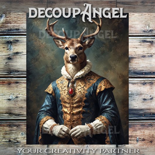 Aristocratische Buck -Decoupage- Tissuepapier