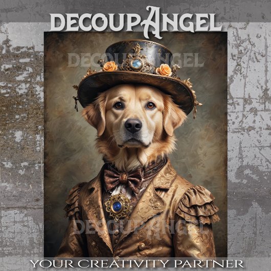 Aristocratische Golden Retriever - Decoupage- Tissuepapier