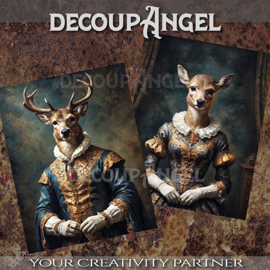 Aristocratische hertenpaar 2 Design ontkoppeling Tissuepapier