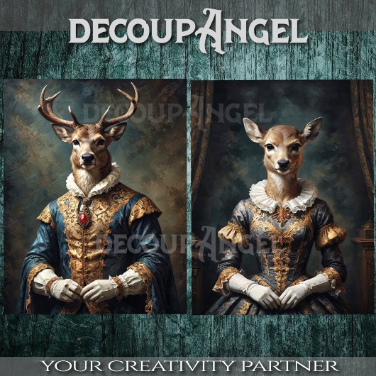 Aristocratische hertenpaar 2 Design ontkoppeling Tissuepapier