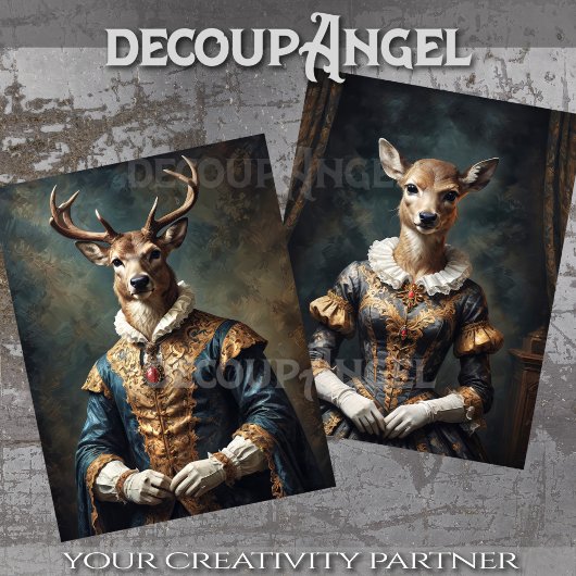 Aristocratische hertenpaar 2 Design ontkoppeling Tissuepapier