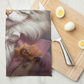 Aristocratische kat in roze theedoek (Quarter Fold)