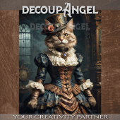 Aristocratische Kitten Portret - Decoupage- Tissuepapier