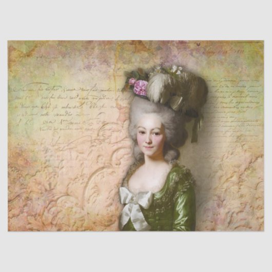 Aristocratische Lady Tissue Paper Tissuepapier (Voorkant)