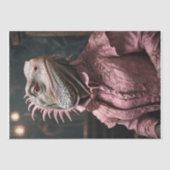 Aristocratische leguaan in roze -Decoupage- Tissuepapier (Voorkant)