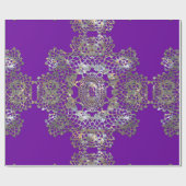 Aristocratische Monogram Paars Cadeaupapier (Vlak)