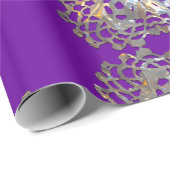 Aristocratische Monogram Paars Cadeaupapier (Rol Hoek)